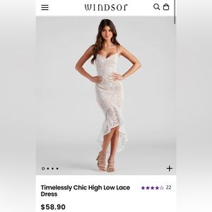 Brand new Windsor Timelessly Chic high low lace dress